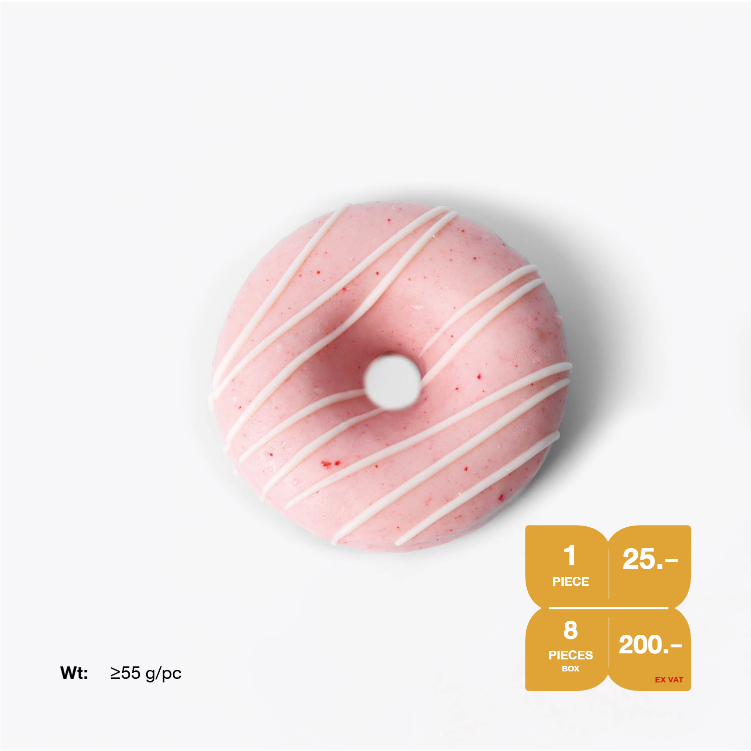 โดนัทแช่แข็ง SYNOVA : โดนัทอบรสสตรอเบอร์รี่ไวท์ช็อกโกแลต (ยกกล่อง)